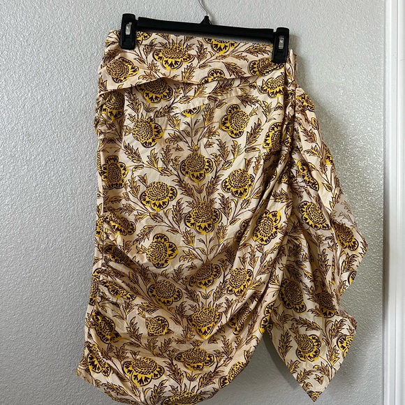 RHODE Yellow and Brown Floral Skirt - Picture 1 of 4